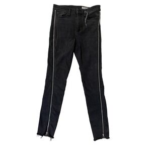 Rag & Bone Jeans Womens 24 High Rise Skinny Zip Hem Frayed Ankle‎ Stretch Denim